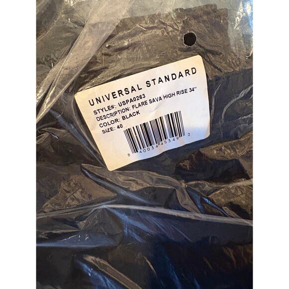 Universal Standard Sava Flare Jeans 40 Black High Rise 34" Bootcut Black NEW - Picture 5 of 5